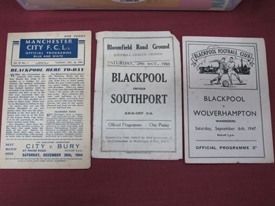 Lot 593 - Blackpool Programmes 1944-5 v. Southport dated...