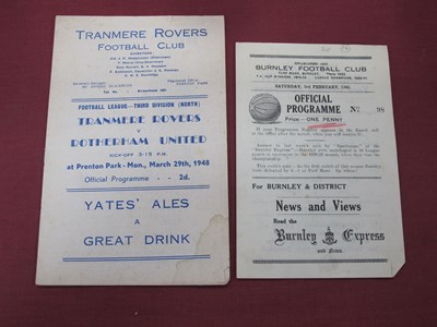 Lot 594 - Burnley 1944-5 Programme v. Rochdale dated...