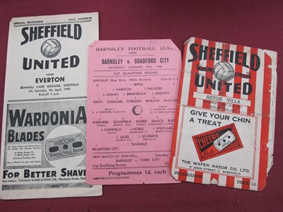 Lot 542 - Barnsley 1944-5 v. Bradford City Single Sheet...