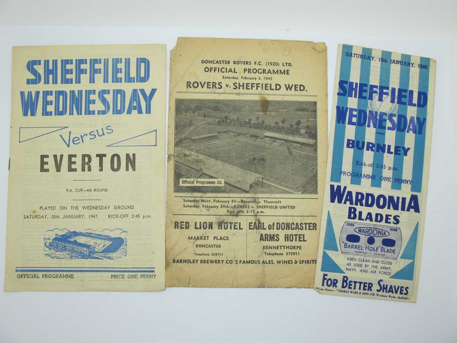 Lot 518 Sheffield Wednesday Programmes 1945 6 V