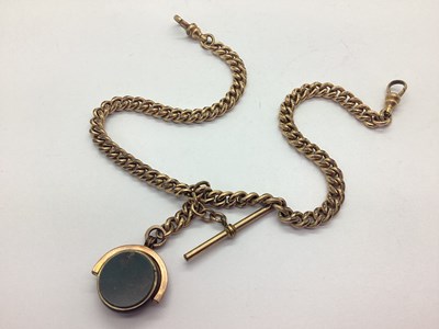 Lot 298 - A Gilt Curb Link Chain, to swivel style clasps,...
