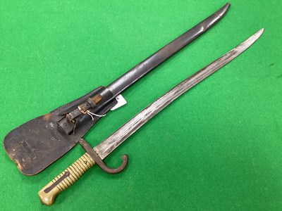 Lot 523 - French Model 1866 Chassepot Bayonet, Scabbard...