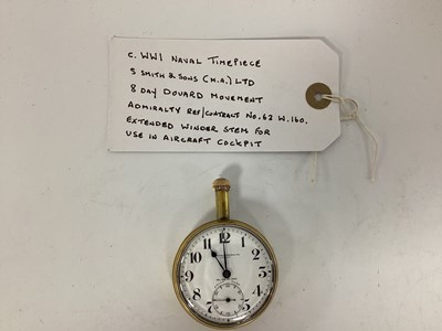 Lot 568 - WWI Admiralty Issue Cockpit Watch, white dial...