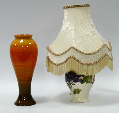 Lot 1013 - A Moorcroft Pottery Table Lamp, painted in the...