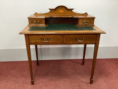 Lot 1410 - An Edwardian Inlaid Writing Table, with an...