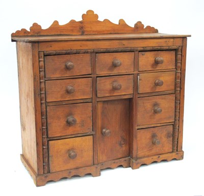 Lot 1182 - A XIX Century Pine Miniature Dresser, with...