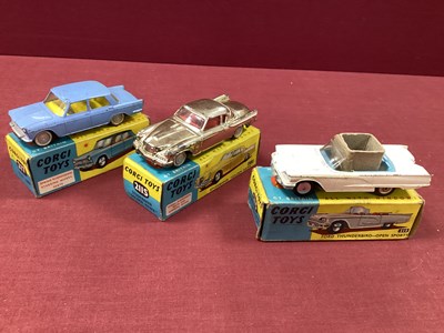 Lot 829 - Three Original Corgi Toys No 217 Fiat 1800,...