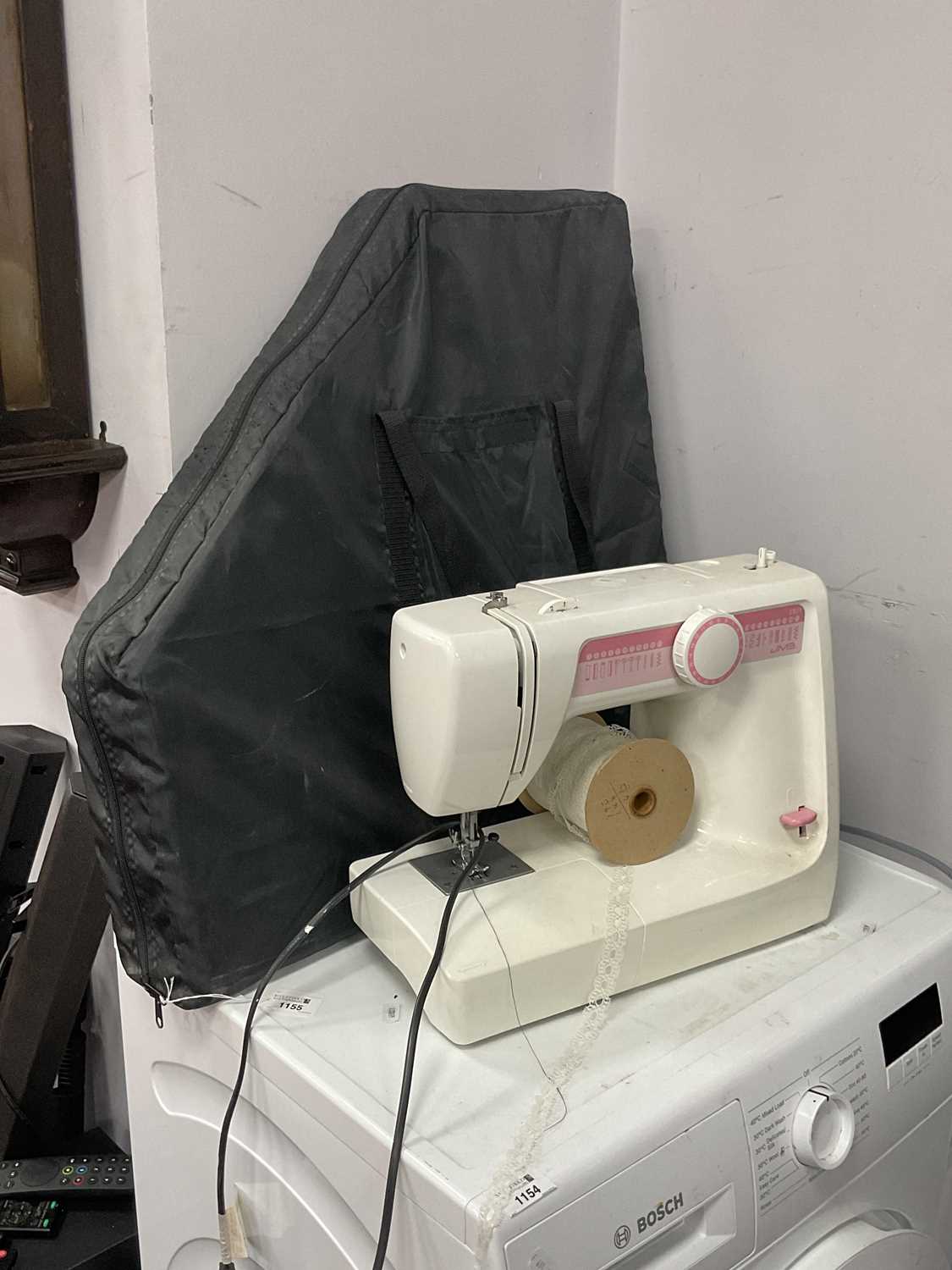 Lot 1155 - JMB Electric Sewing Machine, folding playing...
