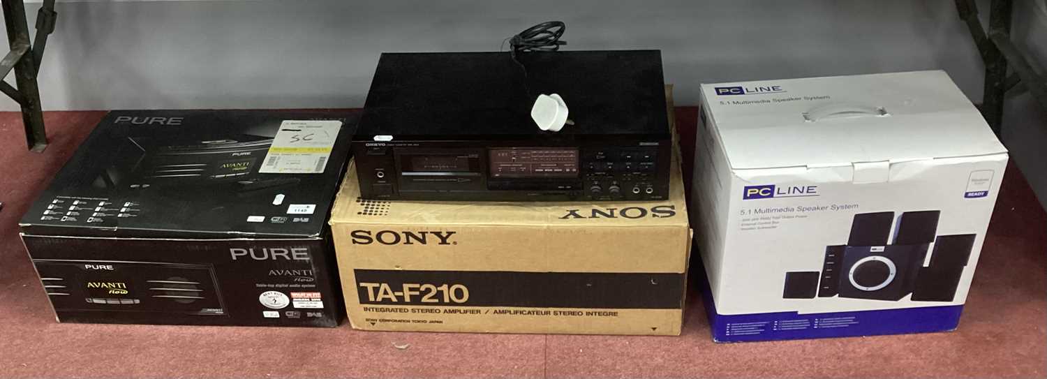 Lot 1149 - Onkyo Cassette Deck, boxed Sony Infrared...