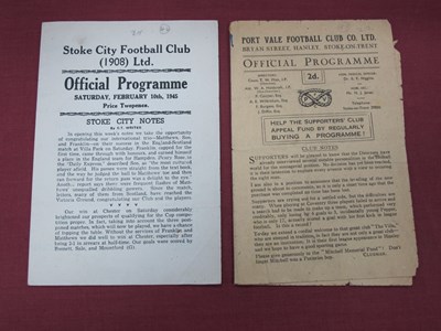 Lot 602 - 1944-5 Stoke City v. Chester Four Page...