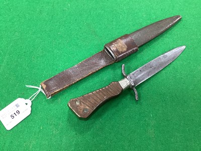 Lot 519 - WWI German Trench Knife and Scabbard, blade...