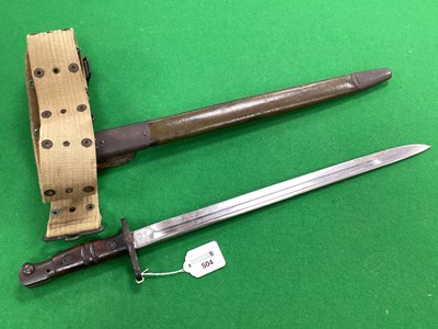 Lot 504 - WWI American M1917 Bayonet with Scabbard,...