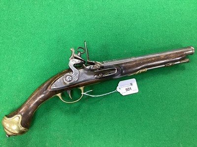 Lot 501 - Reproduction Flintlock Pistol, lock stamped...