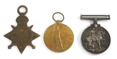 Lot 592 - WWI Medal Trio, comprising 1914-15 Star,...