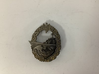 Lot 583 - WWII German Third Reich Destoyer Badge, top...