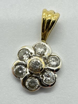 Lot 167 - A Modern Diamond Set Pendant, of flowerhed...