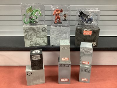 Lot 768 - Nine Eaglemoss DC, Marvel White Metal / Cast...