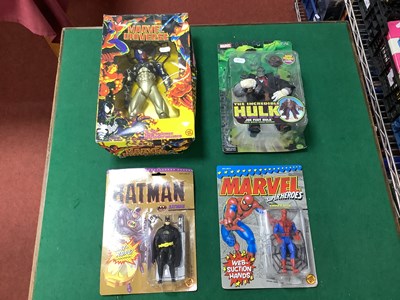 Lot 609 - Four ToyBiz Marvel, DC Plastic Action Figures...