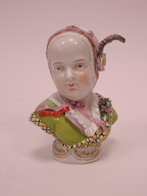 Lot 1125 - A German Late XIX Century Porcelain Bust of a...