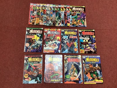 Lot 854 - Twenty One Marvel Werewolf By Night Comics....