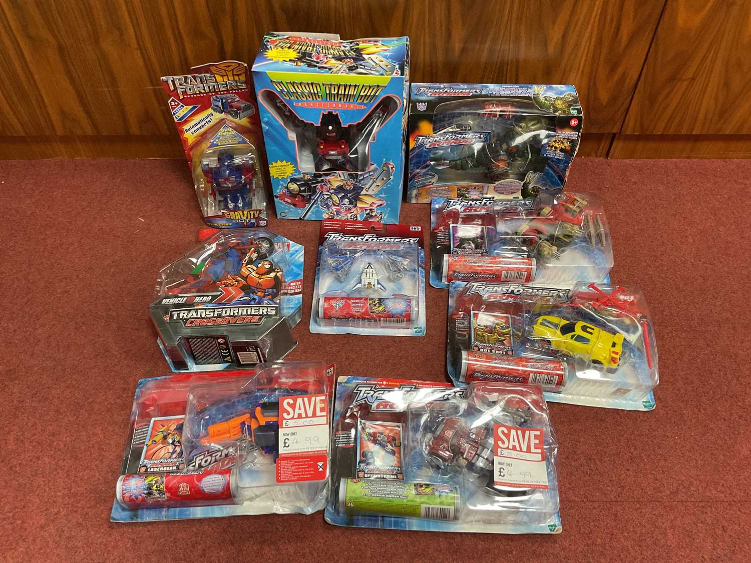Lot 783 - Nine Transformers Toys by Hasbro, Kidz Biz to...