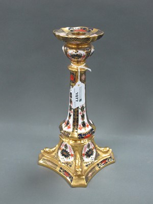 Lot 1077 - A Royal Crown Derby Candlestick, decorated in...