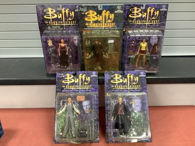 Lot 764 - Five Moore Action Collectibles Carded Buffy...