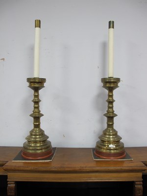 Lot 1575 - A Large Pair of Late XIX Century Brass...