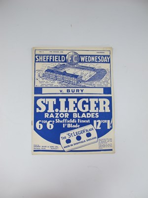 Lot 753 - 1938-9 Sheffield Wednesday v Bury Programme...