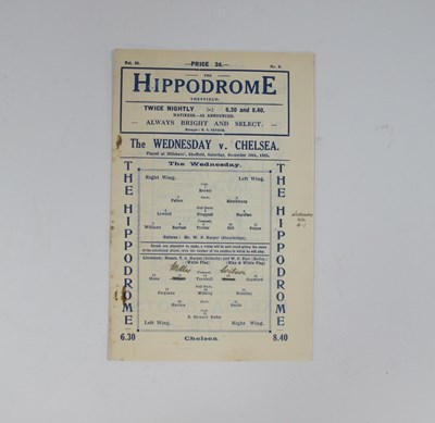 Lot 751 - 1925-6 Sheffield Wednesday v Chelsea Programme,...