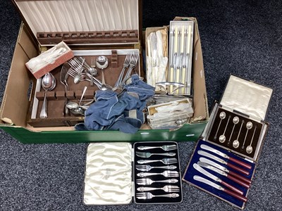 Lot 185 - A Selection of Assorted Flatware, including a...