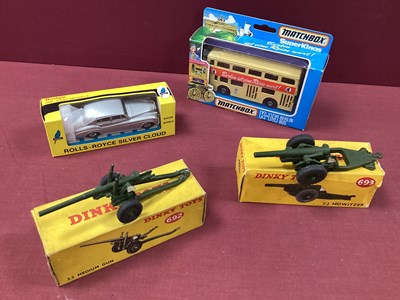 Lot 805 - Dinky Toys 692 5.5 Medium Gun, overall very...
