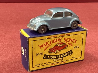 Lot 882 - A Moko Lesney Matchbox No 25 Volkswagen, blue,...