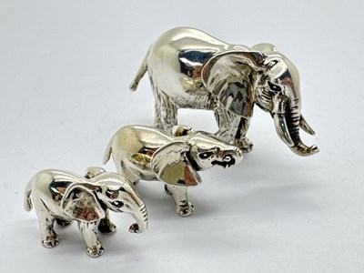 Lot 121 - Lexi Dick; A Modern Hallmarked Silver Elephant,...