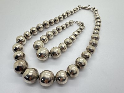 Lot 169 - Mexico 925 Modernist Style Graduated Bead...