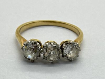Lot 228 - An Antique Three Stone Diamond Ring, the...