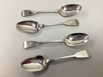 Lot 74 - A Set of Four Hallmarked Silver Fiddle Pattern...