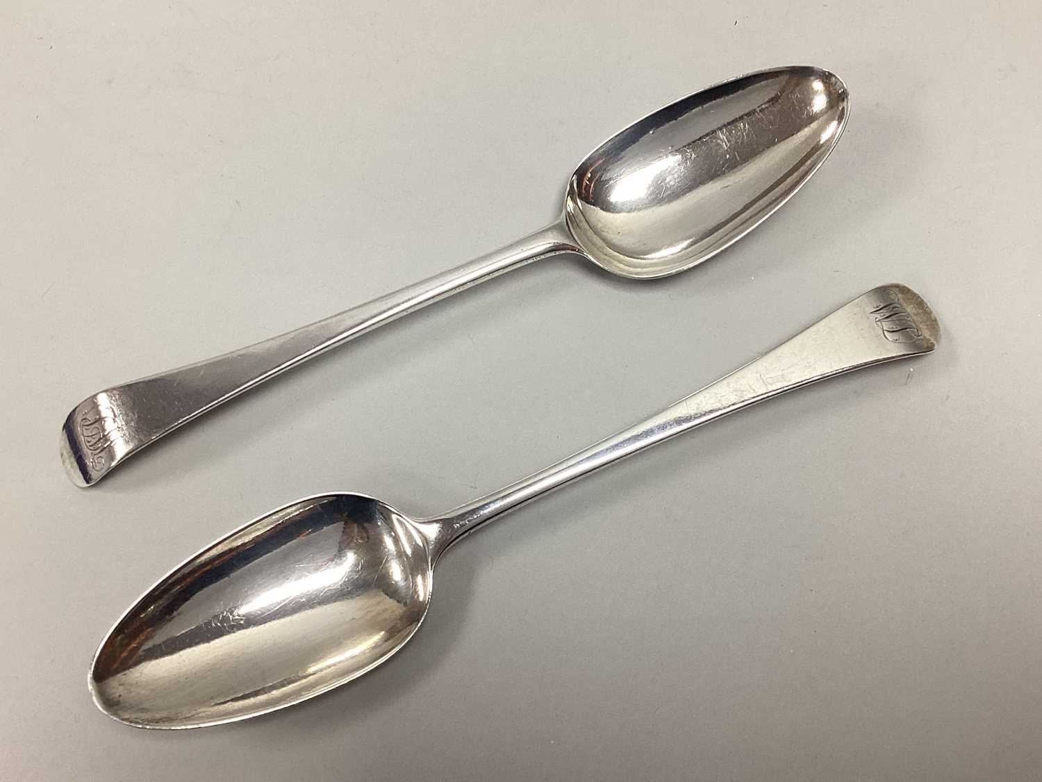 Lot 76 - A Pair of XVIII Century Hallmarked Silver Old...