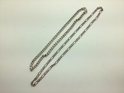 Lot 208 - A Curb Link Chain, 50cm long, stamped "925";...