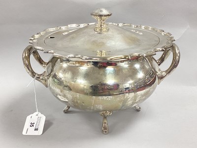 Lot 35 - A Hallmarked Silver Twin Handled Soup Tureen,...