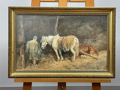 Lot 1161 - ENGLISH SCHOOL (XIX Century) 
Horse and Farmer...