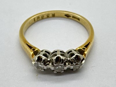 Lot 75 - A Vintage Three Stone Diamond Ring, the...