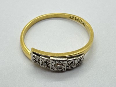 Lot 71 - A Vintage Five Stone Diamond Crossover Ring,...
