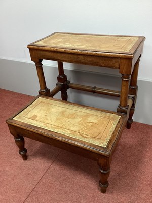 Lot 1439 - A XIX Century Mahogany Library Steps, the two...