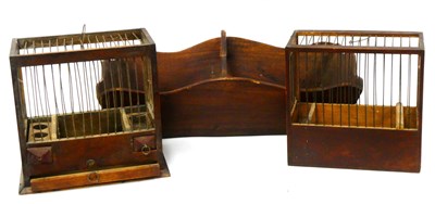 Lot 1254 - Two XIX Century Stained Wood Bird Cages, of...