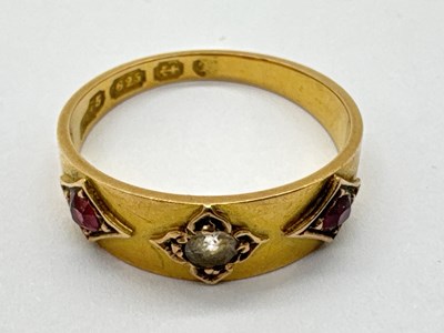 Lot 67 - An Antique 15ct Gold Three Stone Ring, the...
