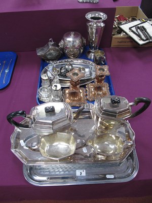 Lot 2 - Plated Ware, including Art Deco style four...