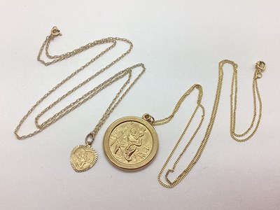 Lot 113 - A 9ct Gold St. Christopher Pendant, of hollow...