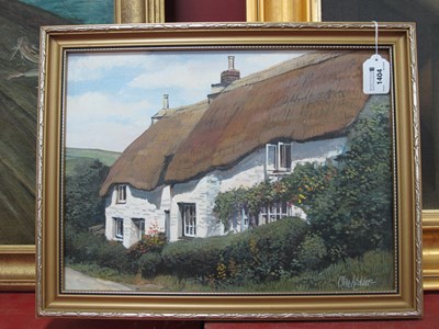 Lot 1404 - CLIVE KIDDER (b.1930)*ARR Cornish Cottage, oil...