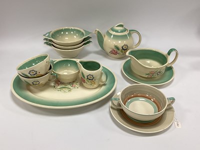 Lot 1189 - Susie Cooper Dresden Sprays Teapot, and ten...